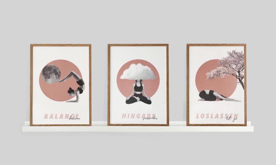 Yoga Poster Inspiration 3er Set